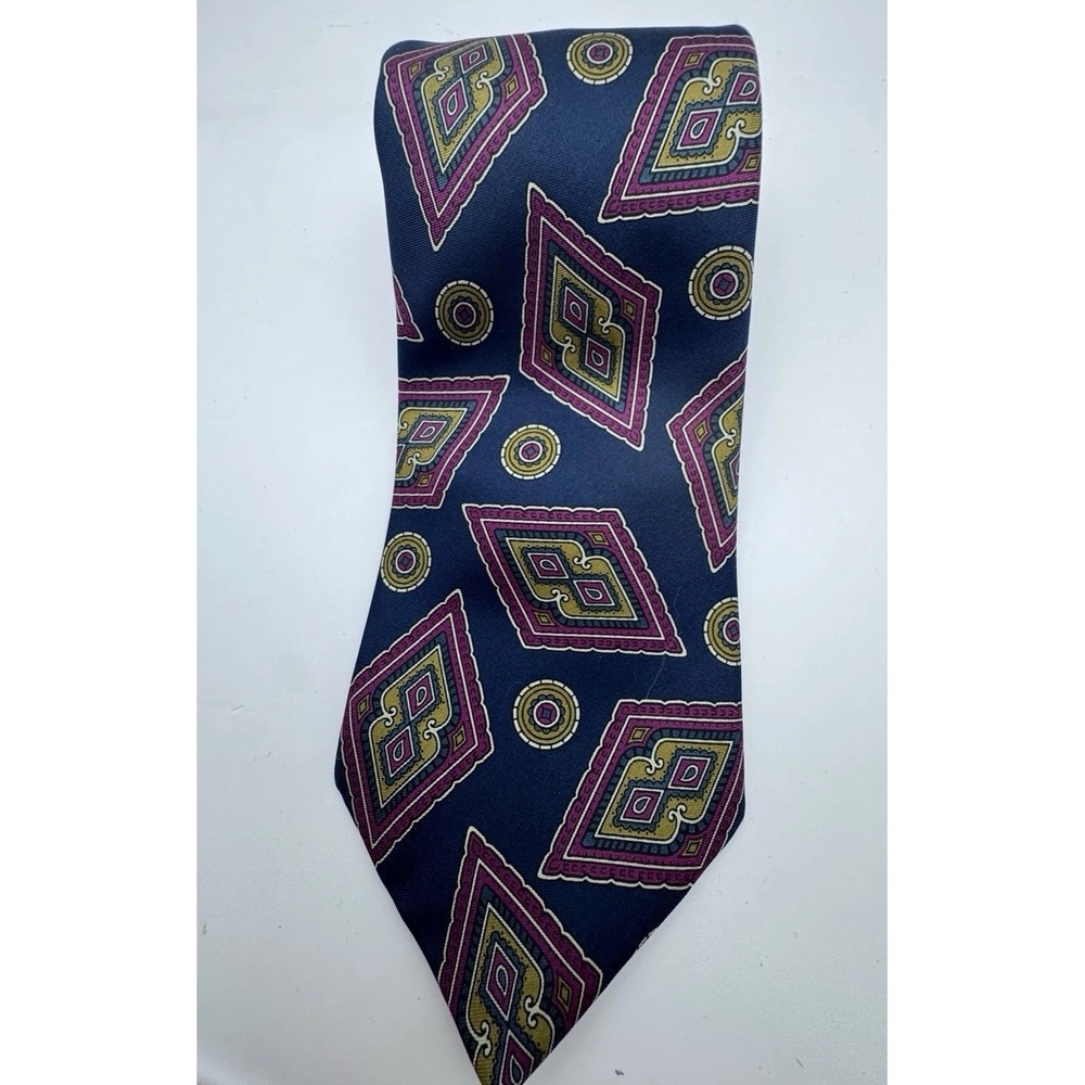 Vintage 1980s Henry Grethel Paisley Silk Tie - Woven‎ in Italy Made in USA